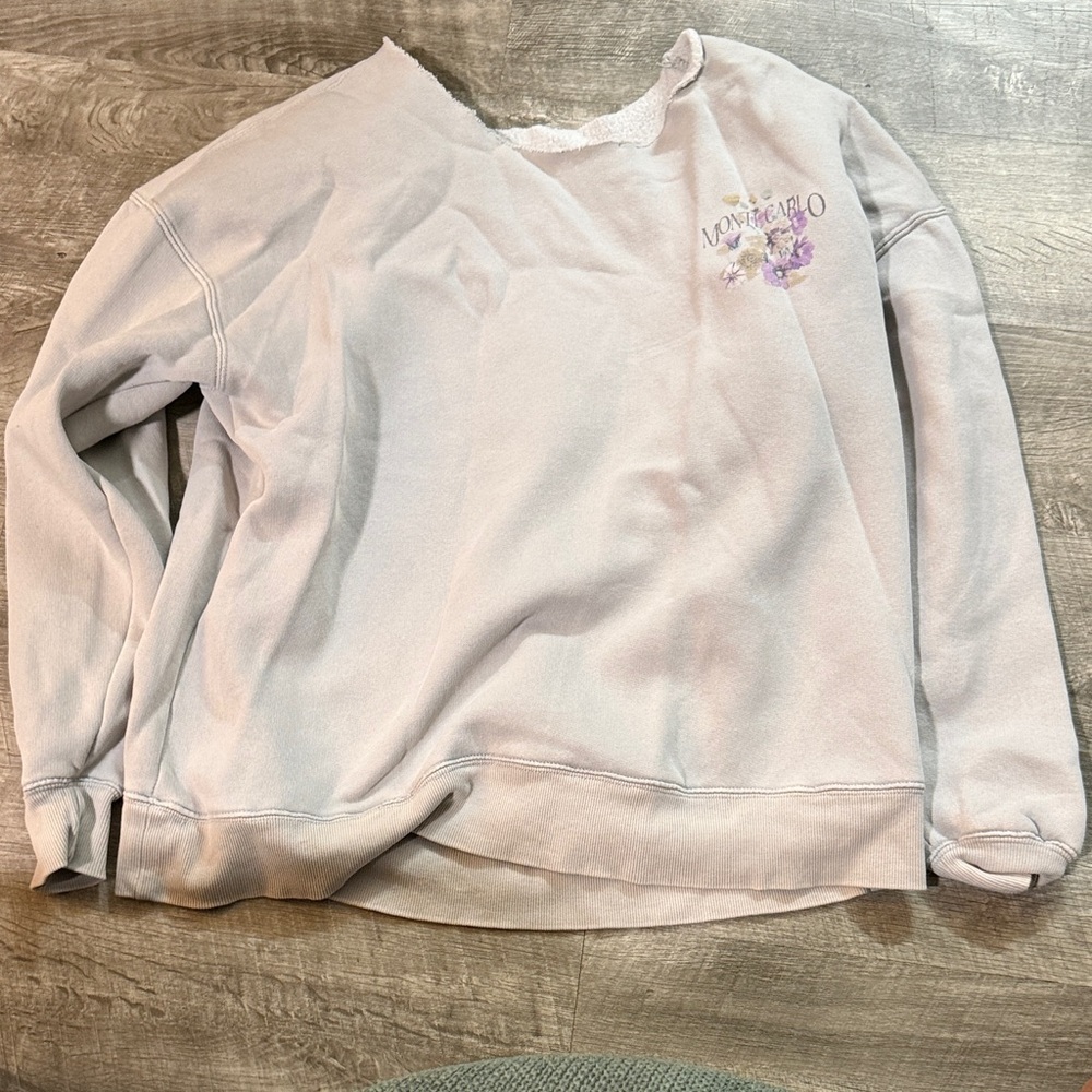 Light Pink Sweatshirt with Floral Design